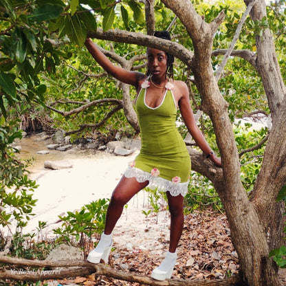 "BloomBabi" halter dress