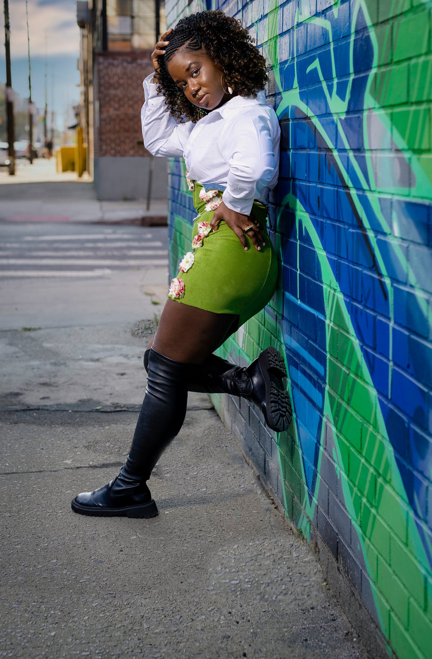 "Forever Blooming" mini ruched skirt & Crop Corset top set