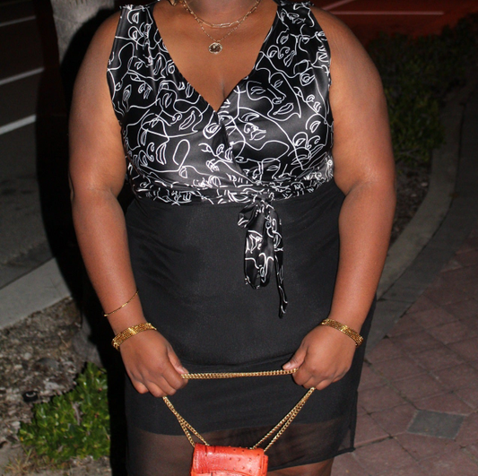 "The Stares" Wrap Crop Top